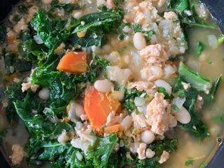 White Bean Soup with Turkey, Kale, and Lemon