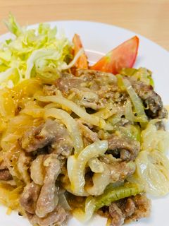 蒸烤薑燒肉|過熱水蒸氣烤箱微波爐 的食譜成品照片