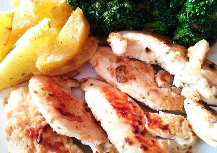 Langkah Mudah Menyiapkan 🍗Grilled Chicken with Veggies, Bisa Manjain Lidah