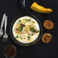 A picture of Pumpkin tikki chaat.