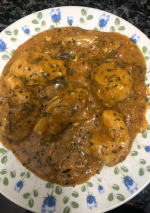 Una foto de 445. Pollo a la andaluza (principal carne)