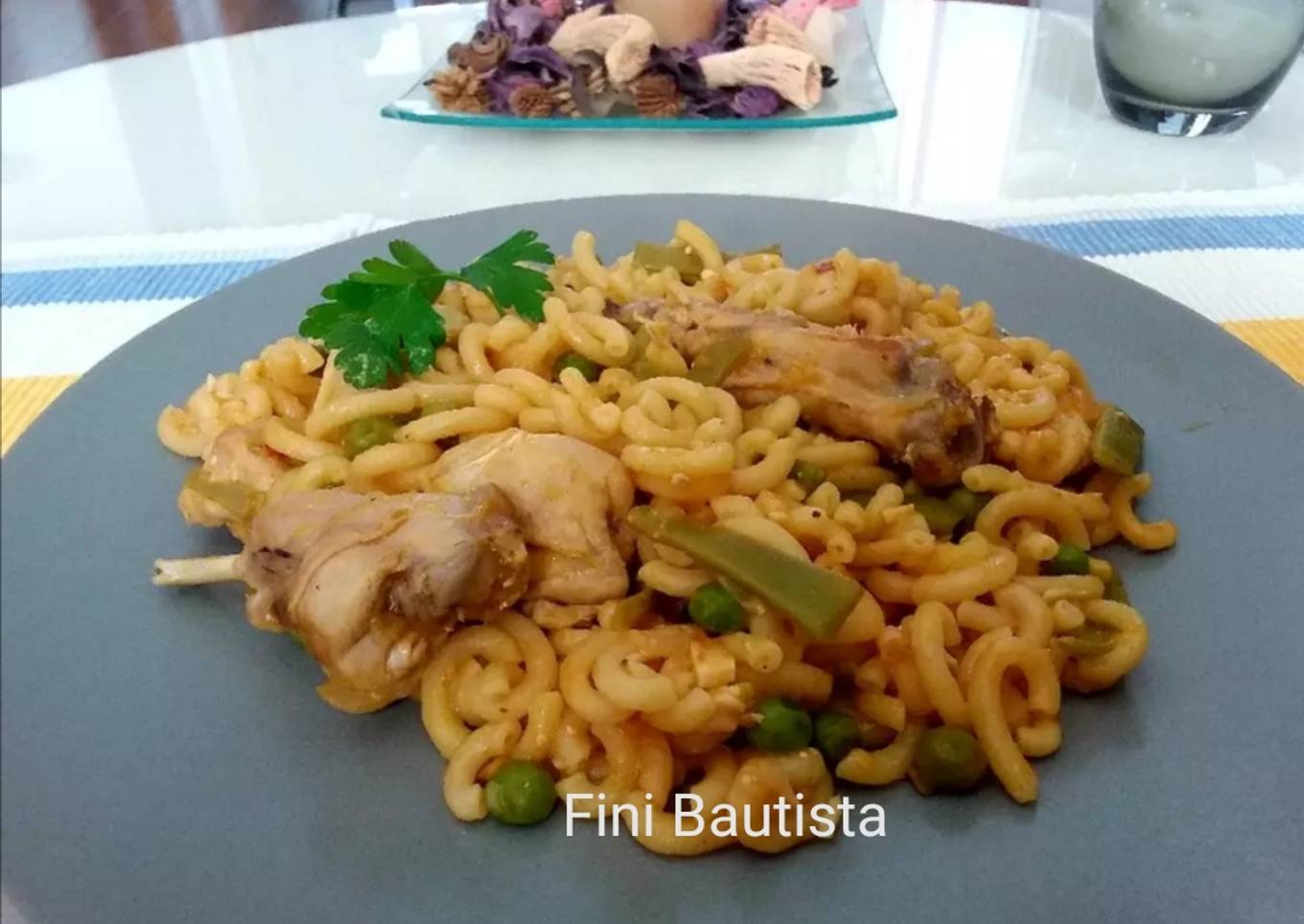 Fideuá de pollo y conejo