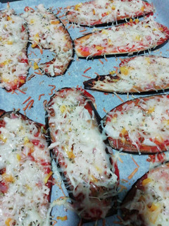 Una foto de Pizza de berenjena