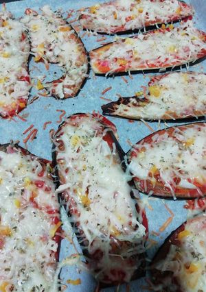 Una foto de Pizza de berenjena