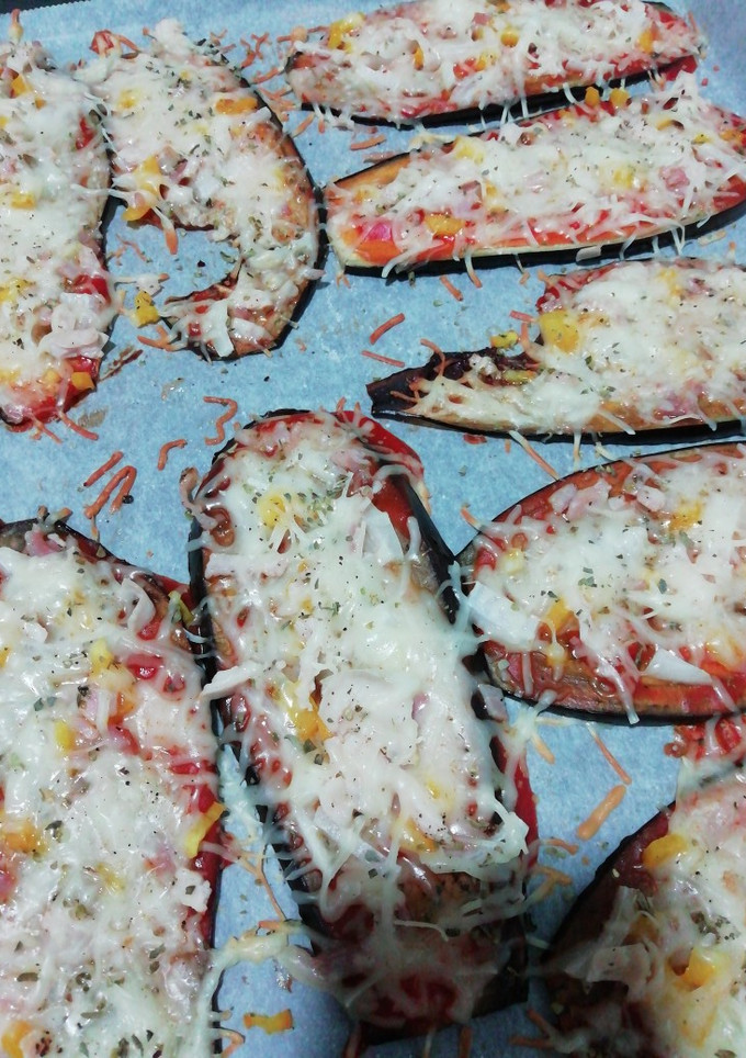 Una foto de Pizza de berenjena