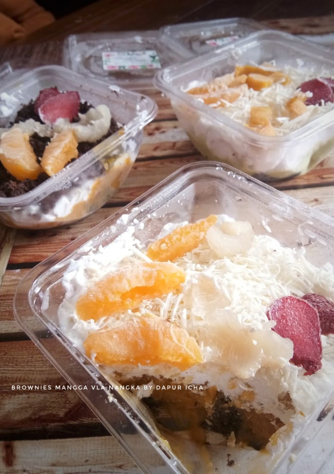 Foto resep Brownies Mangga Vla Nangka (Dessert Box)