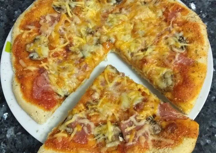 Pizza con masa esponjosa