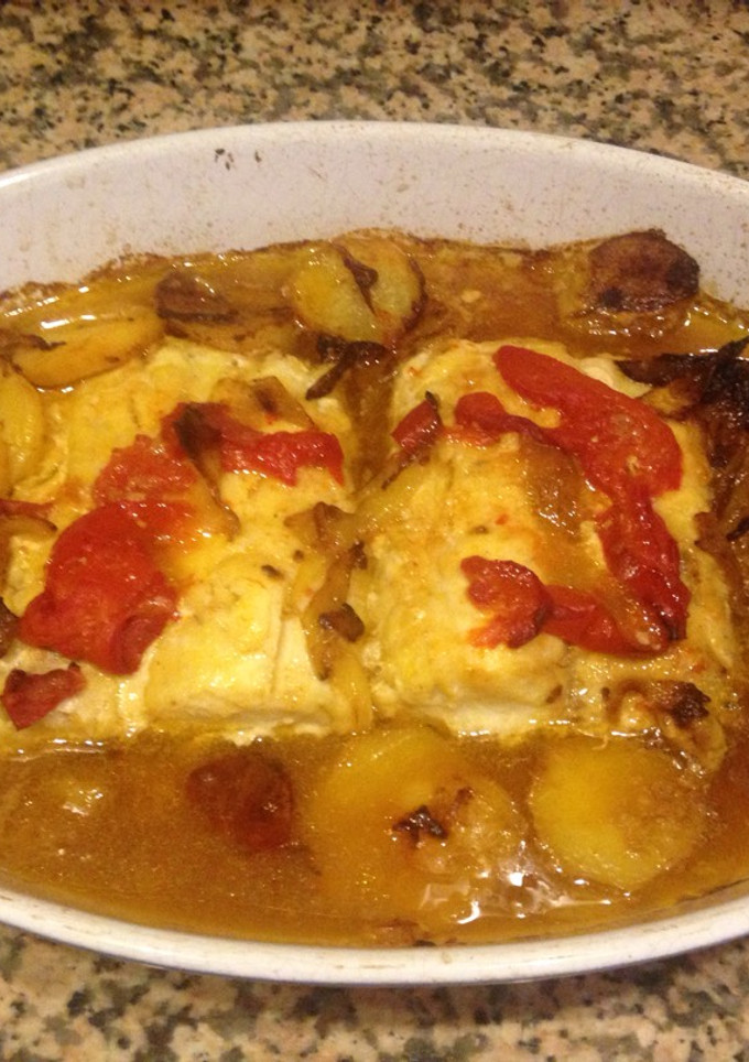 Una foto de Lomos de merluza al horno