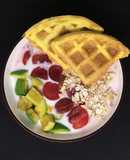 [Giảm cân #D_6] Sữa chua trái cây + Waffle yến mạch (319 calo)