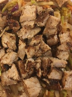 A picture of Simple pork lo mein.