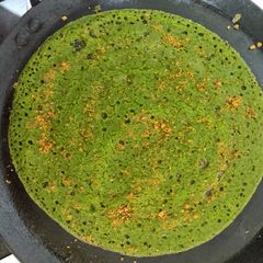 Oats Spinach dosa A picture of Oats Spinach dosa.