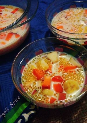 A picture of Sago/ Bengali Sabudana Dessert 🥣.