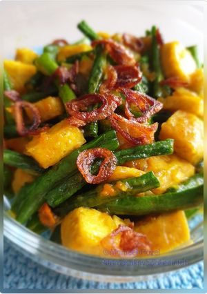 Foto resep Oseng Kacang Panjang Tahu bumbu kunyit