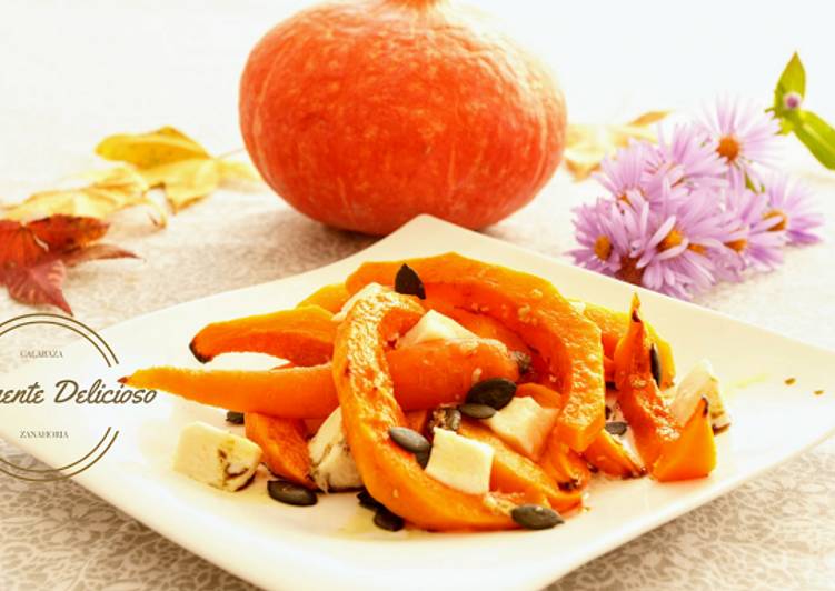 Verduras de calabaza y zanahoria asadas con queso de cabra