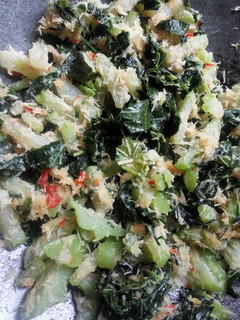 Foto resep Urap sayur daun singkong labu siam