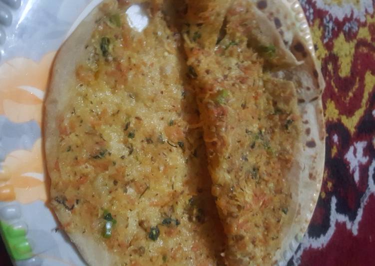 Steps to Prepare Speedy Double step vegetable paratha.🍥