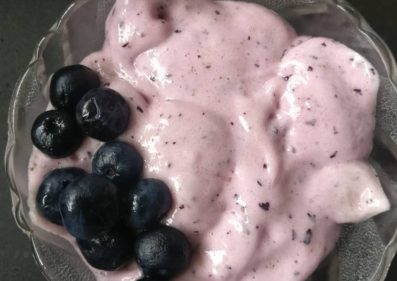 Frozen Banana and Blueberry Ice Cream