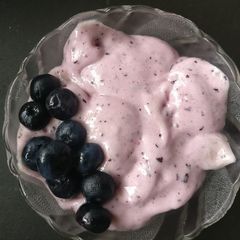 A picture of Frozen Banana and Blueberry Ice Cream.