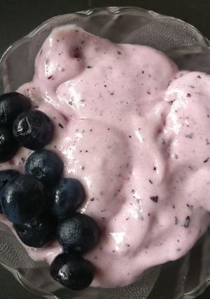 A picture of Frozen Banana and Blueberry Ice Cream.