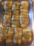 Rollos de tallos o pencas de acelga