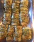 Rollos de tallos o pencas de acelga