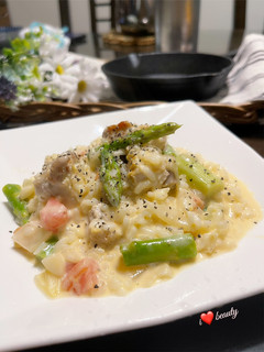 時蔬白醬雞肉燉飯 的食譜成品照片