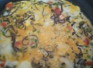 Hình của món Trứng chiên mộc nhĩ.