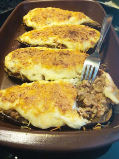 Una foto de Berenjenas rellenas de carne
