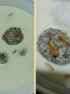 A picture of Kofta in Yogurt Sauce.