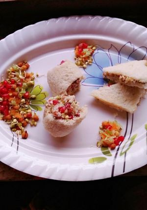 A picture of Curd sprout sandwich.