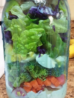 A picture of My Garden Fresh Mason Jar Salad.