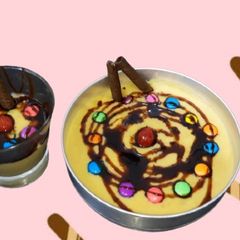 A picture of Parle-g custard pudding.