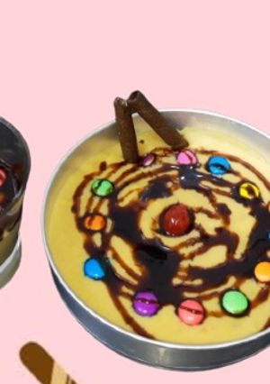 A picture of Parle-g custard pudding.