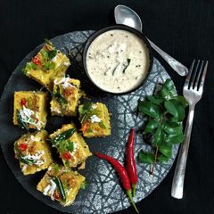 A picture of Sambar Dhokla.