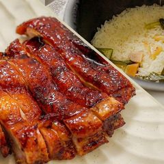 A picture of Chicken Char Siu Roasted Chicken and Hainan Rice Recipe.