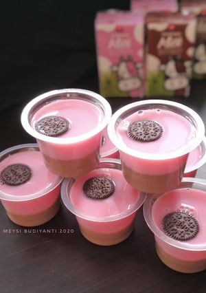 Foto resep Puding Susu Coklat Strawberry