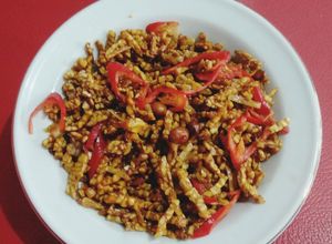 Foto resep Kering Tempe dan Kacang tanah Bumbu Pala