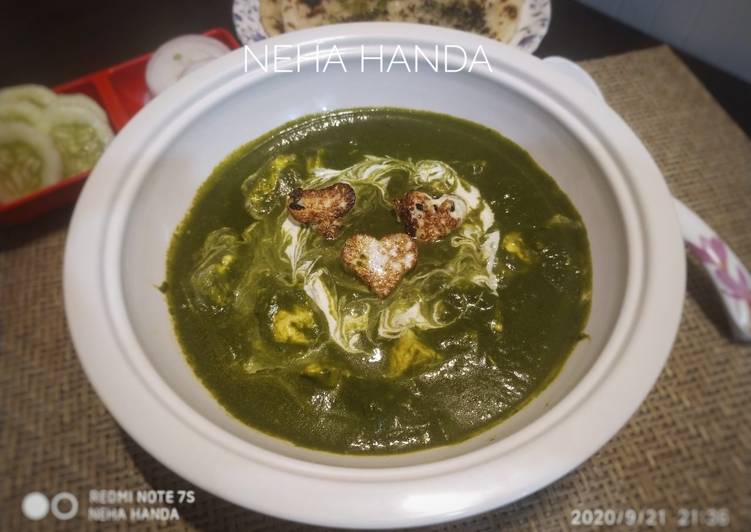 Recipe of Ultimate Palak(spinach) paneer