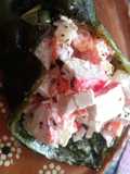 Chile poblano relleno de surimi🐙