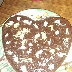 Chocolate cake with ganache A picture of Chocolate cake with ganache.