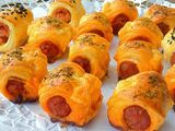 Mini-hojaldres de chistorra, salchicha.