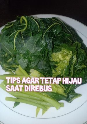 Foto resep Daun pepaya rebus tetap hijau