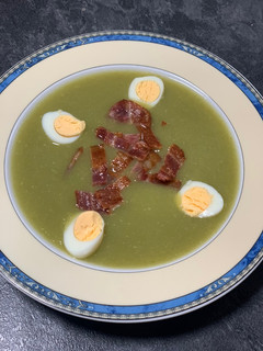 Una foto de Crema de judías verdes y bacon