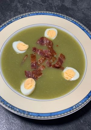 Una foto de Crema de judías verdes y bacon