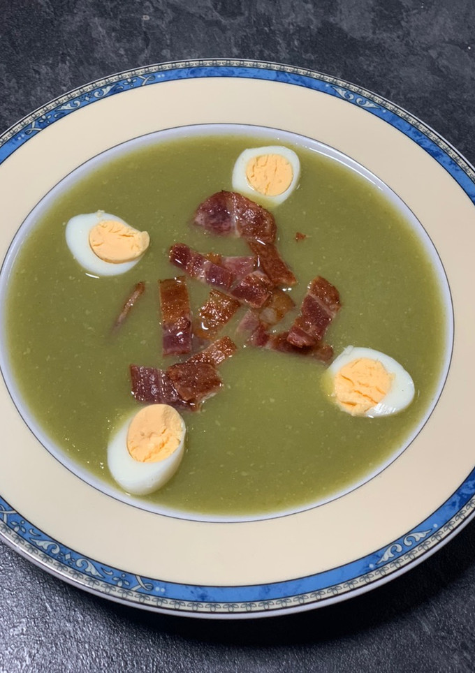 Una foto de Crema de judías verdes y bacon