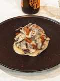 Tagliatelle al cacao con gorgonzola guanciale e pinoli