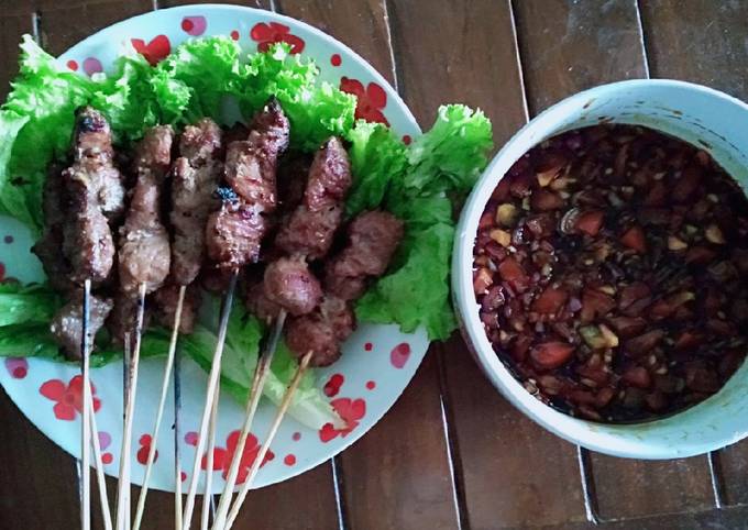 Cara termudah membuat Sate daging sapi bumbu kecap untuk Idul Fitri yang nagih banget