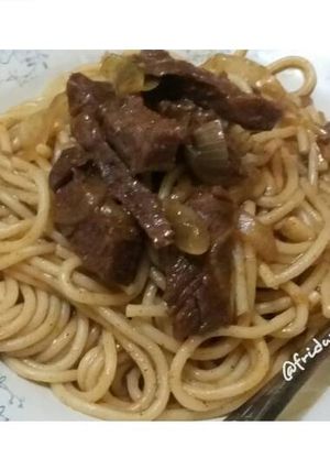 Foto resep BlackPaper Beef Spaghetti (Spaghetti Lada Hitam)