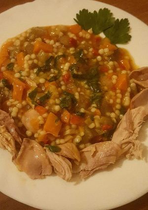 O poză a rețetei Cous cous cu legume și carne de pui.