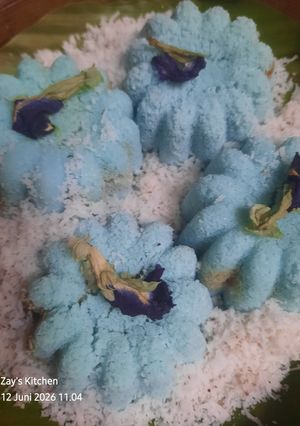 Foto resep Kue Putu Bunga Telang (dengan Cetakan)